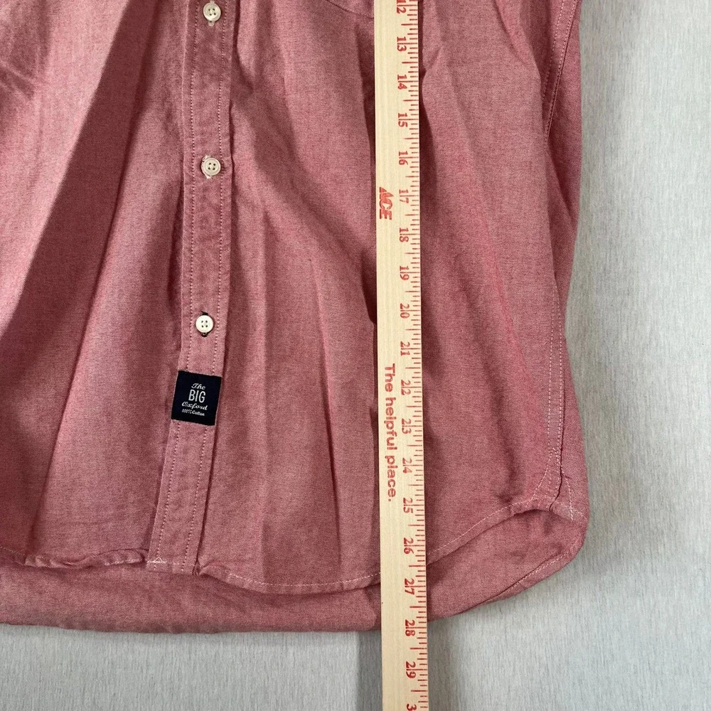 Gap The Big Oxford Shirt Boys XXL 14-16 Red Cotton Long Sleeve Button Down